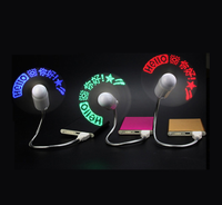 Kipas LED USB Program Khusus dengan Pesan yang Dapat Diprogram, Dapat Digunakan dengan Power Bank, Laptop, Komputer untuk Promosi, Pesta, Ulang Tahun