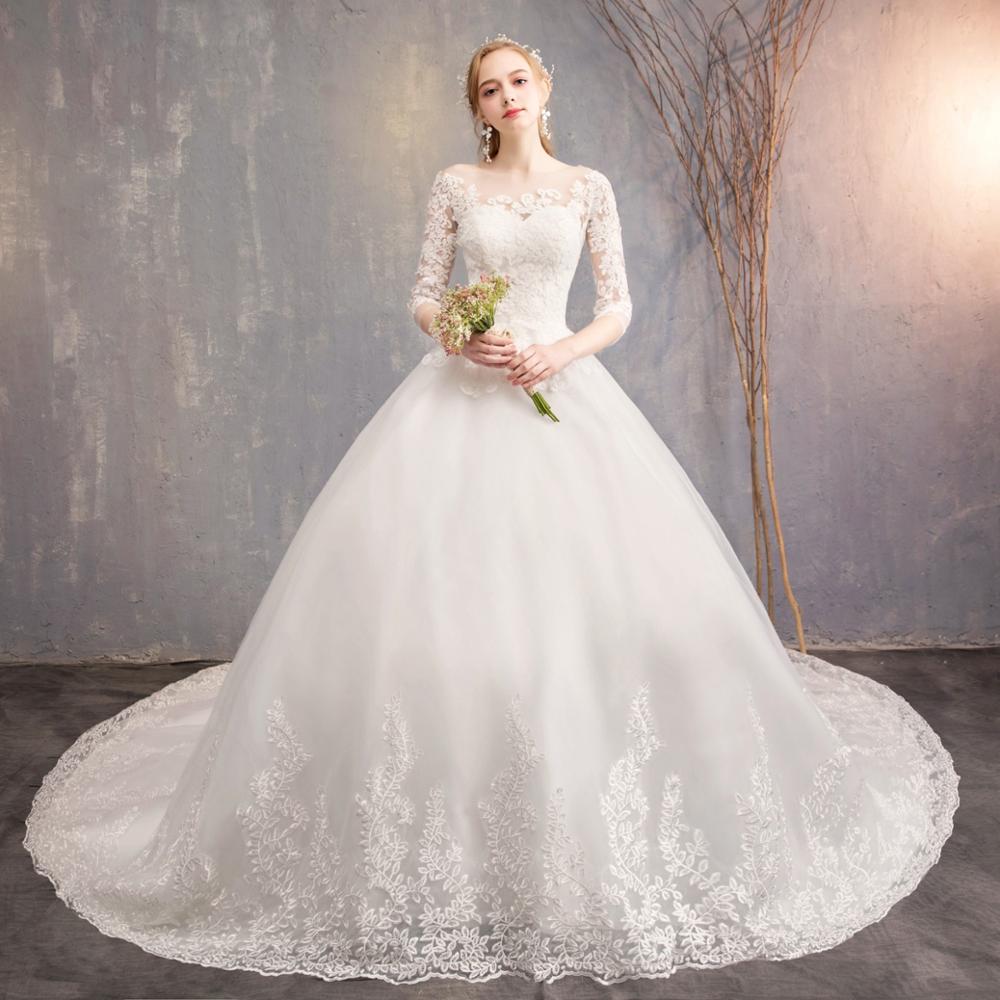 green emerald velvet dress A-line Lace Design Elegant Wedding Dresses, Modest 2019 Wedding Dresses