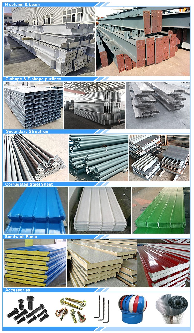 Prefab Workshop Steel Structure Warehouse Grid Q355B Material