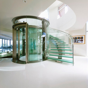 <span class=keywords><strong>Escalier</strong></span> circulaire populaire avec garde-corps <span class=keywords><strong>en</strong></span> verre, double poutre et marches <span class=keywords><strong>en</strong></span> bois - Product Image 5