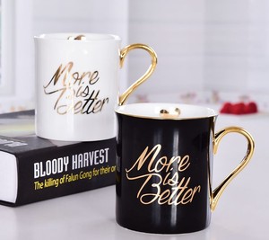 Logo personalizzato di alta qualità con oro maniglia in ceramica tazza di caffè - Product Image 3