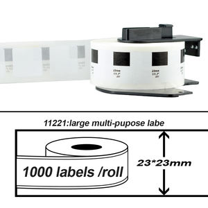 Rollo de etiquetas de papel térmico cuadrado blanco compatible con impresoras <span class=keywords><strong>Brother</strong></span> <span class=keywords><strong>QL</strong></span> 1000, de 23mm x 23mm x 0,9, 1221 pulgadas, DK 11221, 700, DK - Product Image 2
