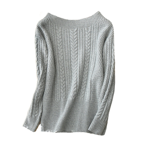 Pulls épais pour femmes, hauts de couleur pure, <span class=keywords><strong>pull</strong></span> décontracté d'hiver, lourd pour femmes - Product Image 3