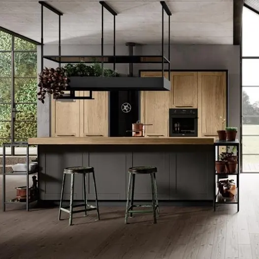 De lujo de madera moderna diseños simples en forma de L de cocina Modular diseño y muebles de cocina