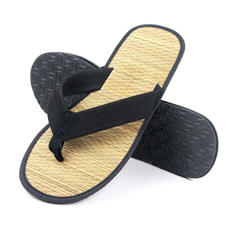 Nieuwe Wegwerp Stof Boven Bamboe Hotel Slippers, Zomer Indoor Stro Sandaal  Rotan Slippers