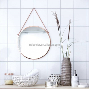 Miroir de chine, cadre métallique, or <span class=keywords><strong>rose</strong></span>, miroir mural rond décoratif, <span class=keywords><strong>salon</strong></span>, salle de bain, <span class=keywords><strong>salon</strong></span>, hôtel - Product Image 2