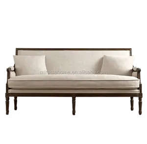 Клубная льняная скамейка во французском стиле