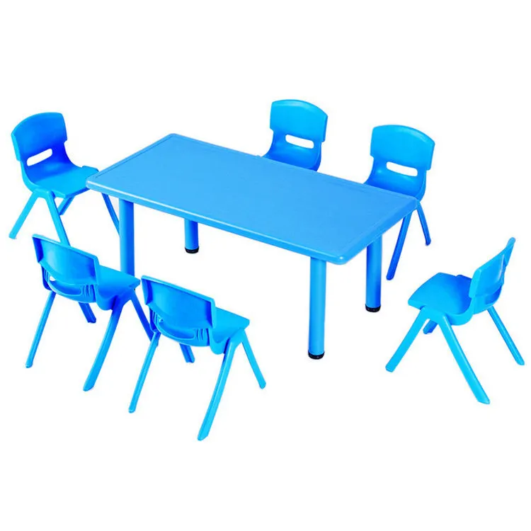 Çocuk çalışma alanı anaokulu plastik çocuk masaları ve sandalyeler mobilya seti anaokulu okulu için