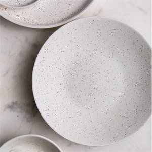 <span class=keywords><strong>Vaisselle</strong></span> en gros d'usine chinoise, assiettes rondes en grès à glaçure mouchetée, bon marché, pour servir les aliments, mariage - Product Image 3