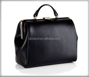 <span class=keywords><strong>Sac</strong></span> à main en cuir véritable pour femmes, sacoche élégante avec cadre en métal, noir, nouvelle collection - Product Image 2