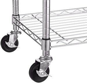 Scaffale Vivinature a 4 Ripiani Cromato su Ruote - Product Image 1