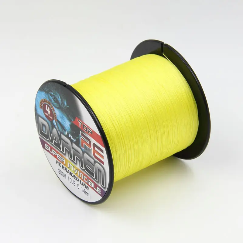 Manufacturer offer 4 strands 300 meters 0.1-0.60mm 6--120 LB PE braided fishing line
