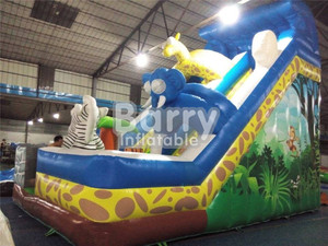 Nueva gran jirafa castillo inflable de diapositivas con impresión - Product Image 4