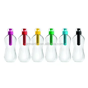 Çevre dostu özelliği özelleştirilmiş plastik içme suyu filtresi şişesi BPA ücretsiz karbon filtre su şişesi