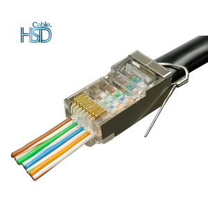 100 pièces par sac Connecteur RJ45 mâle pour fil de terre, en cuivre pur, 1000 cycles de raccordement, blindage métallique, norme IEC, certifié ISO9001 - Product Image 3