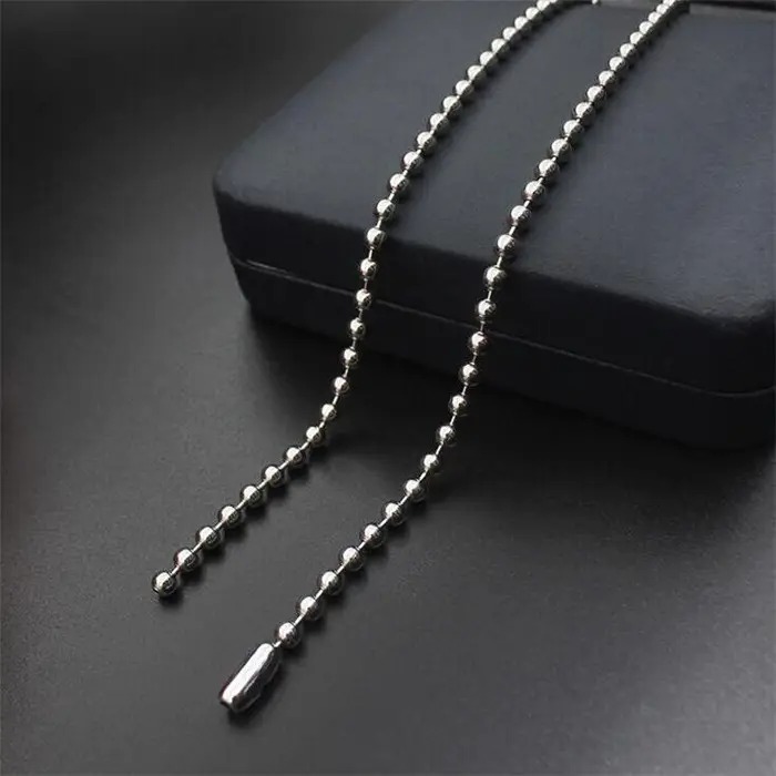 Chaîne avec perles militaires en acier inoxydable, collier, de dimensions 18, 20, 22, 24 pouces, livraison gratuite