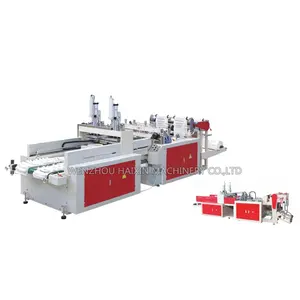 PE double lines heat cutting nylon bag making machine