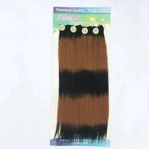 Adorable best sell ombre hair weft yaki wave,popular 5 tone synthetic hair yaki straight hair weave T1b30