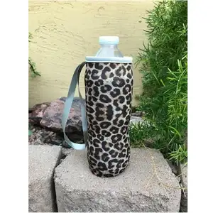 OEM Custom Printing 500ml Neoprene Sublimation Serape Stainless Steel Water Bottle Carrier Sleeve Holder With Strap