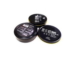 Hot sale round shape 100g black or white car wax tin can wax packaging tin box