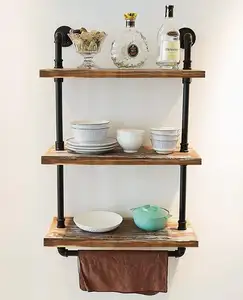 <span class=keywords><strong>DIY</strong></span> الصناعية الحديد العتيقة الزخرفية جدار الأنابيب المعدنية رفوف تخزين خزانة أنابيب جدار جبل رف رف جدار رف كتب - Product Image 1