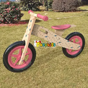 2023批发廉价原创女孩可爱木制平衡儿童自行车卡通木制儿童自行车W16C177