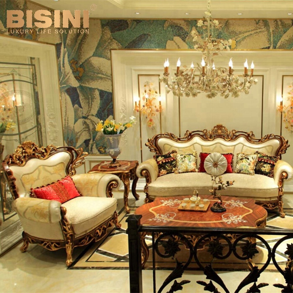 Bisini королевская мебель деревянный резной роскошный дворец итальянский классический диван-BF07-10121