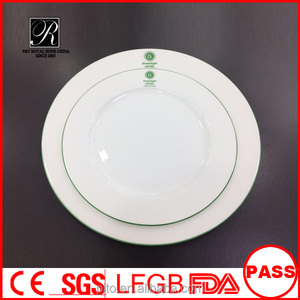 P & T LongDom Ware logotipo personalizado Bone China borde verde vajilla para hoteles uso - Product Image 2