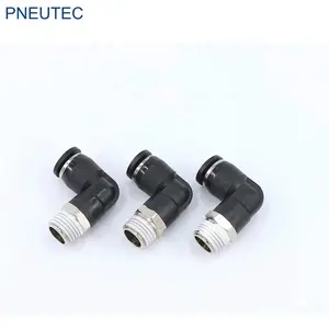 China suppliers BSP NPT PT male thread 3/8 PL Nickel plated brass metric inch size plastic pneumatic elbow tube fitting
