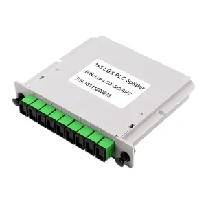 10 个 pcs/lot 1*8 光纤 PLC 分离器 1x8 LGX 盒卡卡插入 SC/APC PLC 分配器模块