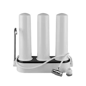 Household kitchen 3 stages home water filtration system countertop water filter without cartridge