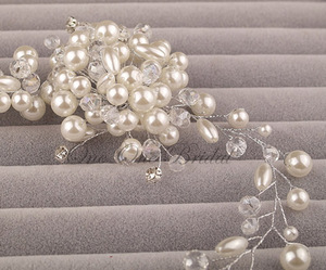 Mode À La Main De Mariée <span class=keywords><strong>Strass</strong></span> Cristal Perles De Mariée De Bal Bandeau - Product Image 4