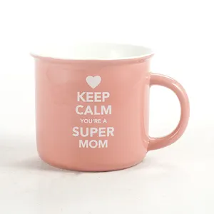 Venta al por mayor regalo mejor mamá-Calcomanía rosa con estampado "keep Calm You are Super" para regalo de café, tazas personalizadas para papá, la mejor taza de café para mamá