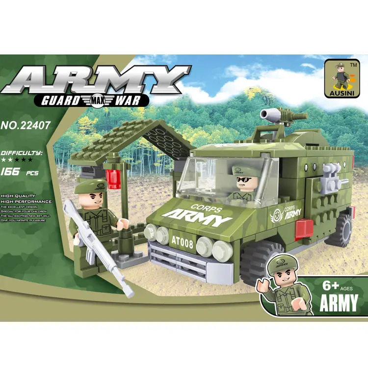 AUSINI oyuncak ordu setleri model askeri üssü yapı taşı