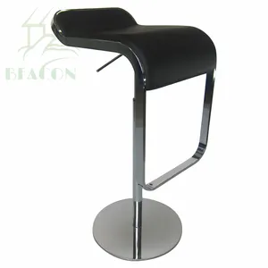 Taburete plegable de cuero italiano con base cromada, silla de bar para maquillaje, nuevo diseño, ajustable