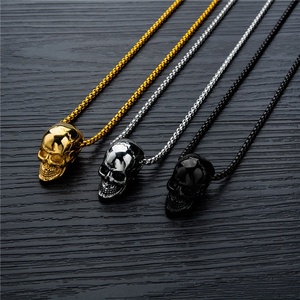Punk Rock Verschrikkelijk De Dodelijke Haken Roestvrij Staal Sieraden Gepersonaliseerde Schedel Hanger Ketting - Product Image 2