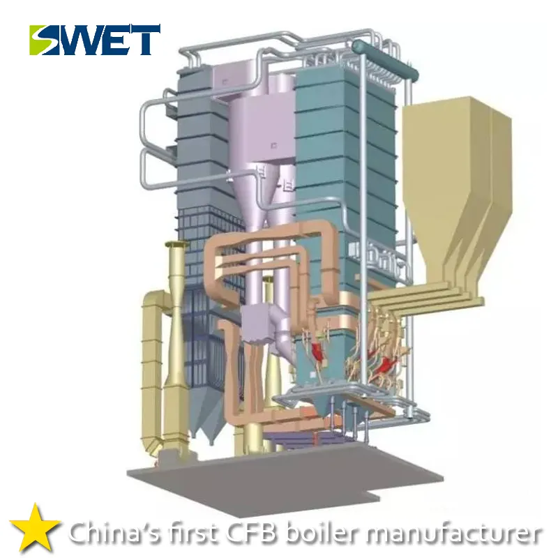 Biomassa Sparato ad alta pressione centrale elettrica di circolazione di fluido letto CFB caldaia industriale