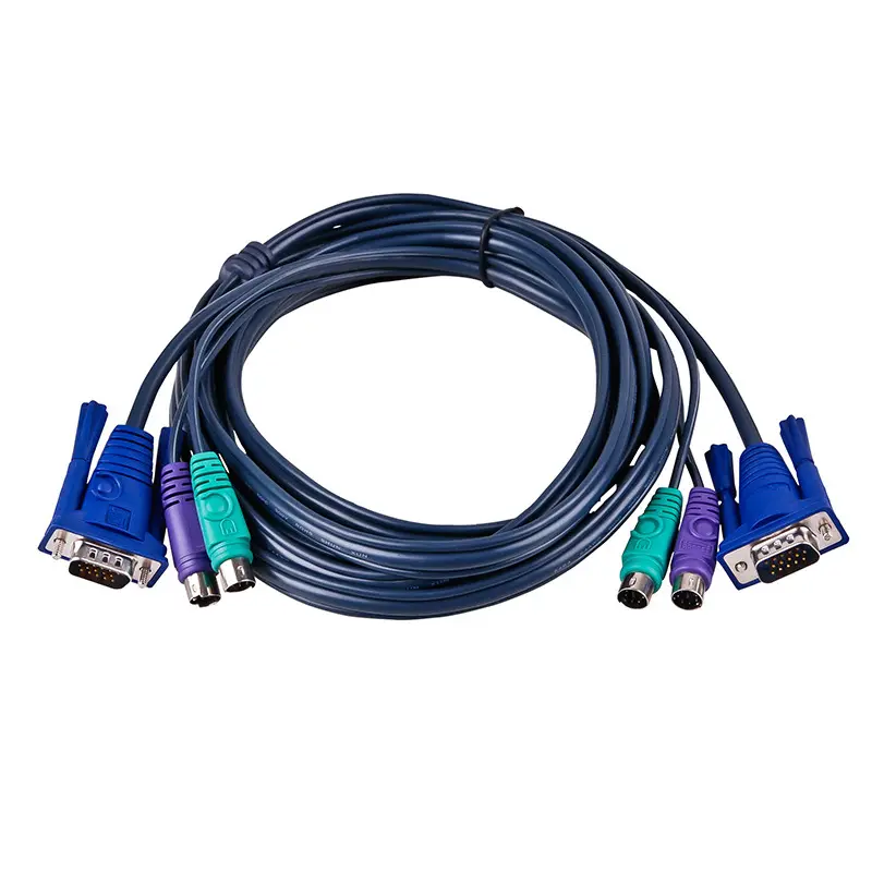 Clavier souris PS2 3-en-1 et câble de commutateur KVM VGA mâle à mâle