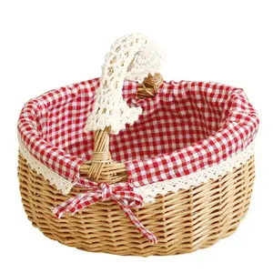 Panier de rangement en osier, pour nourriture, pique-nique, vente en gros