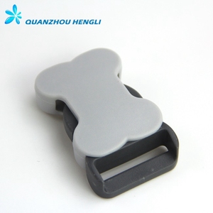 Metal Plastic Gray Color Bone Buckle For Release Buckle Dog Collars