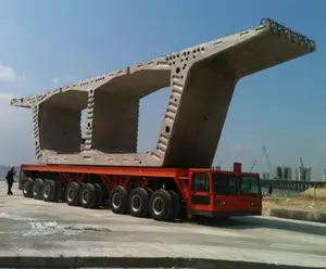 100-500TON heavy duty semi trailer multi axle transport concrete block carrier