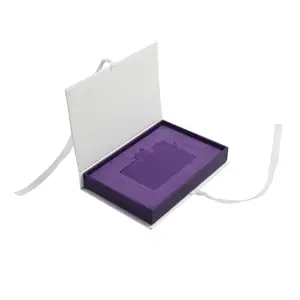 فاخر مخصص اليدوية بطاقة دعوة الزفاف على شكل كتاب صندوق كرتون صغير هدية مربع مع الشريط إغلاق الجملة