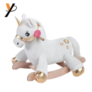 HOT Kids ride toy <span class=keywords><strong>peluche</strong></span> bianco con <span class=keywords><strong>cavallo</strong></span> a dondolo unicorno - Product Image 2