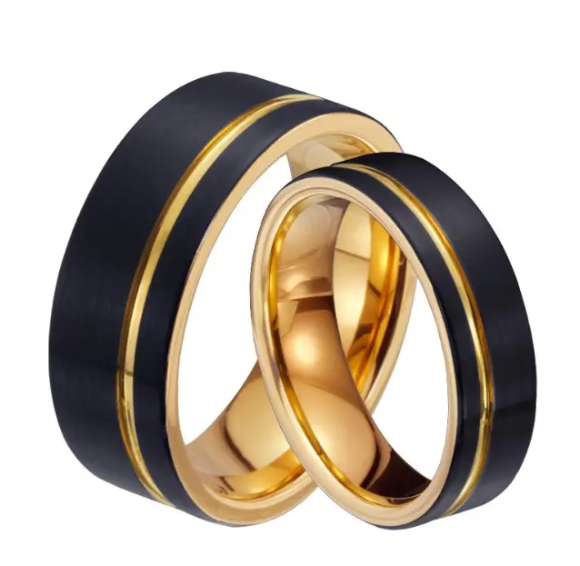 Chengfen jewelry vendita diretta uomo anello classico anello in tungsteno nero gioielli di moda