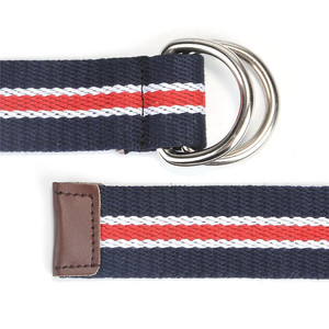 Cinturón Tejido Personalizado para <span class=keywords><strong>Hombre</strong></span> con Hebilla Doble en Forma de D, con Rayas o Liso - Product Image 3