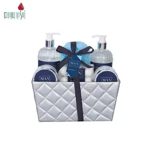 Gel de ducha para el cuidado de los hombres, loción corporal Personal a la moda, relajante, juego de regalo de baño de 25,8x12,7x25cm, se puede personalizar