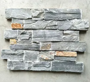 Gestapelde Stenen Muur Panelen Bekledingen En Fineer