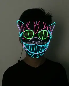 Bulksale Di Compleanno Del Partito Luci Della Stringa del Led Veneziana Animale Gatto Maschera Divertente Dress Up Accessorio EL Luce Fredda Anonymous Kitty Maschera