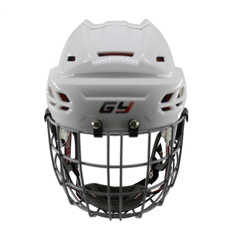 Groothandel Hockey Skate Apparatuur Ijshockey Helm Metalen Kooi Pu Schuim Pp Zak