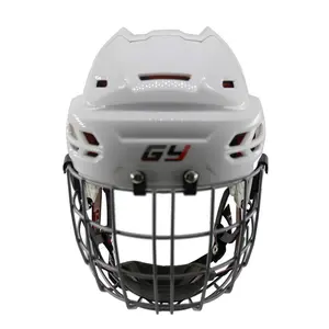 Atacado hockey equipamento de skate hockey capacete de gelo gaiola de metal pu espuma pp